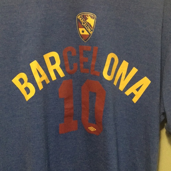 Blue BARCELONA FC #10 Lionel Messi Ringer T-Shirt Jersey Size Large NWOT - Picture 2 of 5
